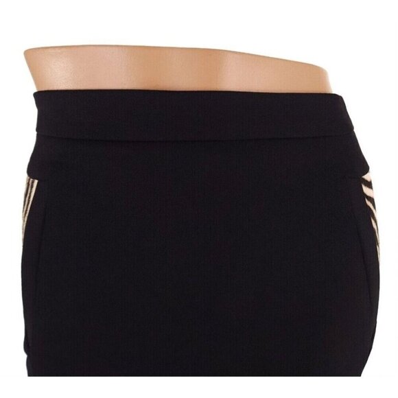 The Kooples Black Pencil Skirt W/ Zebra Calf-Hair Size 38 US 6 Black - Picture 3 of 10